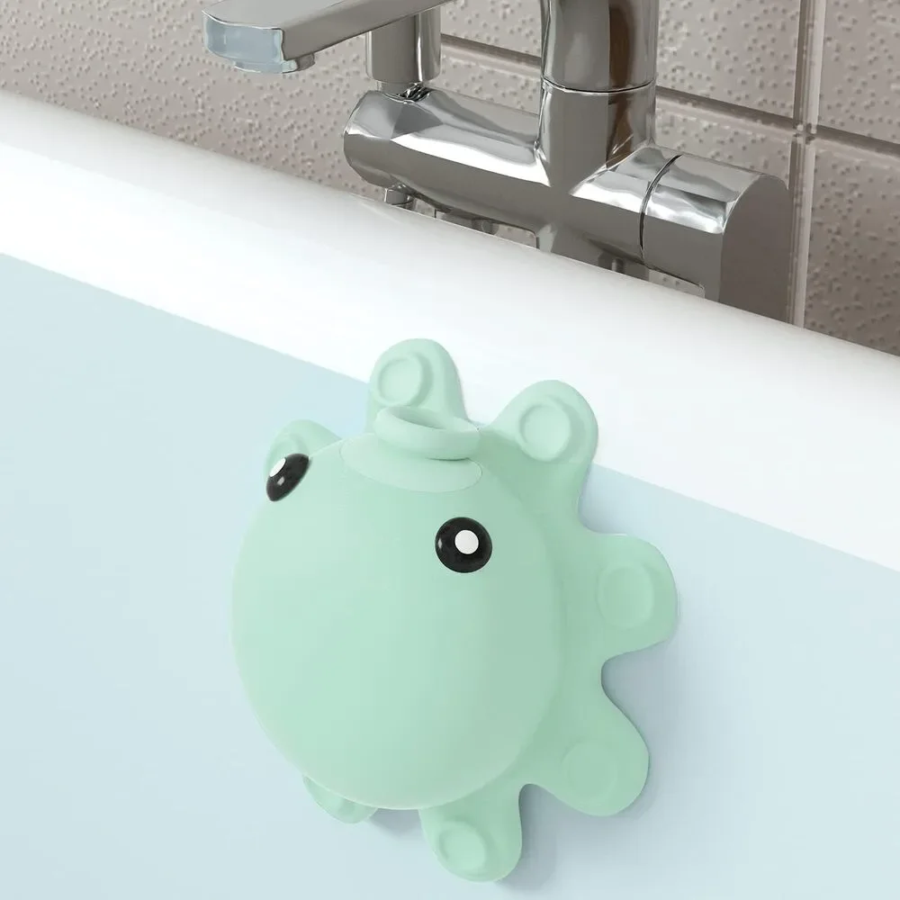 Adorable Cartoon Mint Green Octopus Bathtub Overflow Drain Cover for More Water
